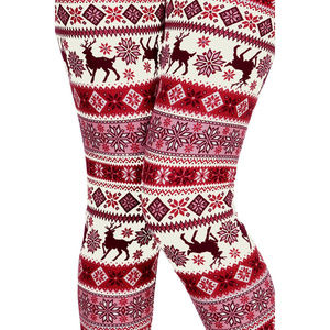 Printed Brushed Leggings- Santas Reindeer